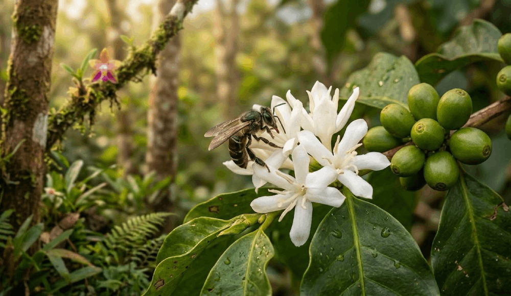 Abejas nativas sin aguijón incrementan en 24% la productividad del café en la Amazonía y generan más de 750 dólares adicionales por hectárea